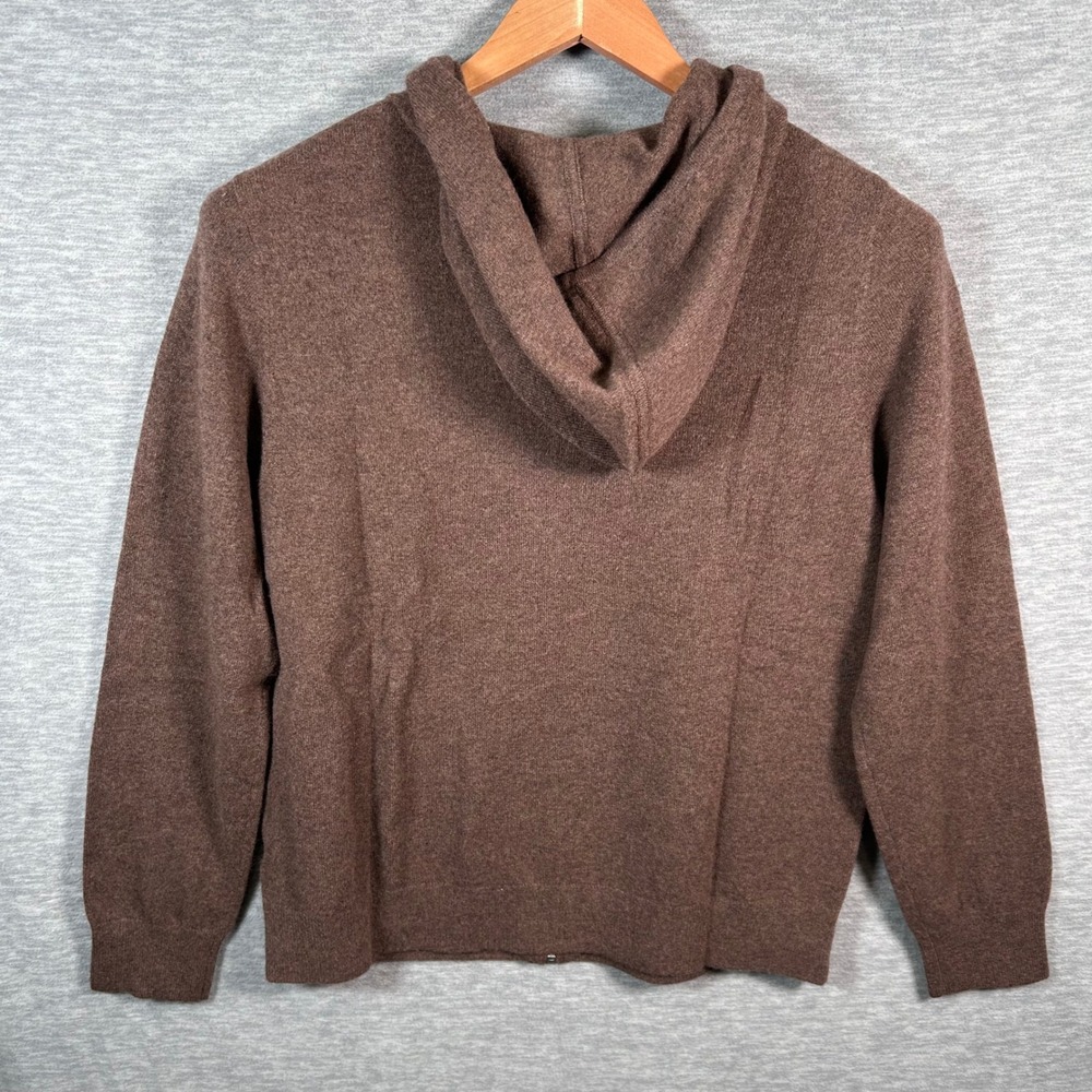 Quince Mongolian Cashmere Full Zip Hoodie Women's L Brown Soft Travel NEW - Picture 2 of 8